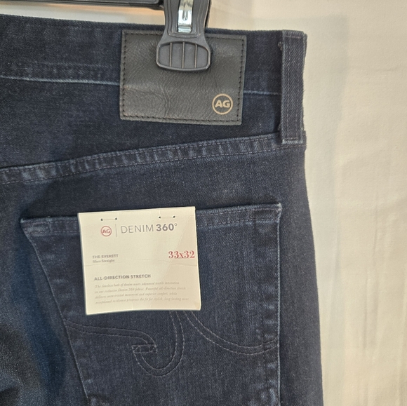 AG Adriano Goldschmied Everett Slim Straight Men’s 33x32 Blue Denim Jean New - Picture 2 of 3